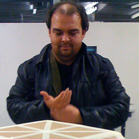 Quad-dome Hexayurt model and Vinay Gupta at Winchester School of Art