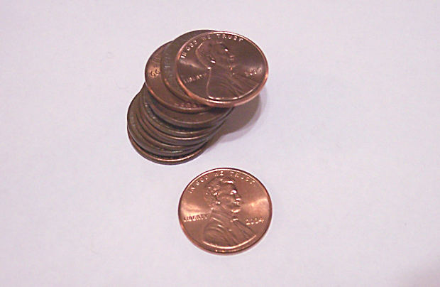 stacdk of pennies